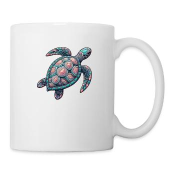 Dekorative Meeresschildkröte - Tasse - Weiß - Rechts