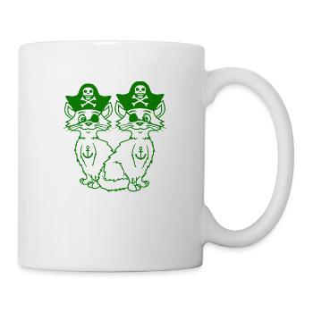 2 Pirate Cats Sabre Buccaneer Eye Patch Team - Mug - white - Right