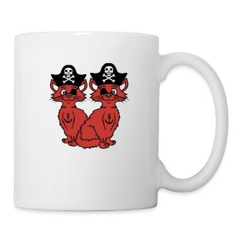 2 Pirate Cats Sabre Buccaneer Eye Patch Team - Mug - white - Right