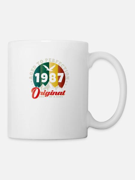 Anniversaire vintage 1987 - idée cadeau rétro 1987 - Mug blanc - blanc
