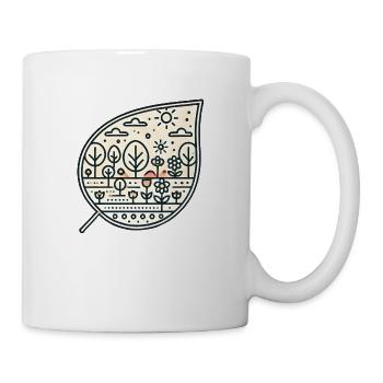 Blatt schräg - Tasse - Weiß - Rechts