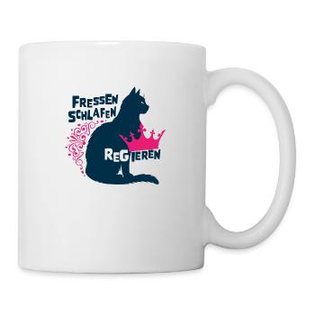 Royal Cat - Eating, Sleeping, Reigning - Mug - white - Right