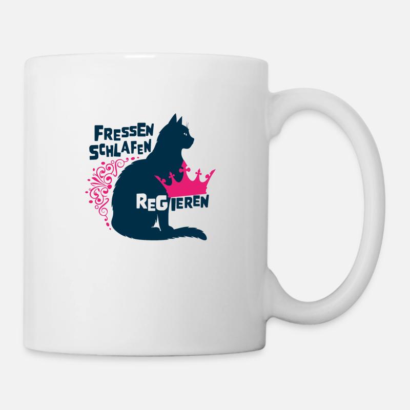 Royal Cat - Eating, Sleeping, Reigning - Mug - white