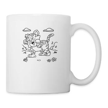 Tiger Painting Fun for Children's Clothing, Bags & More - Mug - white - Right