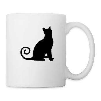 katze silhouette - Tasse - Weiß - Rechts