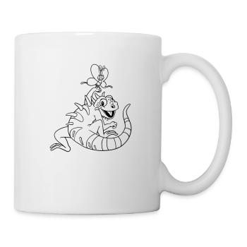 Beste Freunde für immer: Leguan und Libelle ❤️ - Tasse - Weiß - Rechts