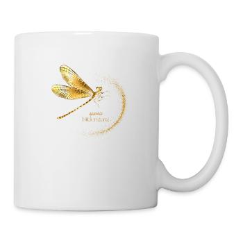 „Frei wie eine Libelle – dein Shirt, dein Style“ - Tasse - Weiß - Rechts