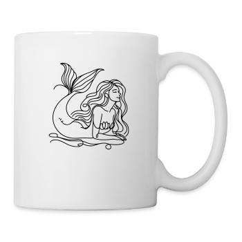 Drawing Mermaid Lineart - Mug - white - Right
