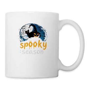Spooky Season Halloween Design – Witch, Cat & Jack - Mug - white - Right