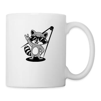 Retro Raccoon Rock Music - Tasse - Weiß - Rechts