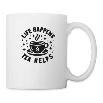 Life Happens Le thé aide - Mug blanc - blanc - Droite