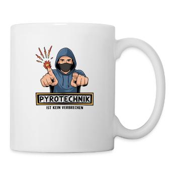 Pyrotechnik ist kein Verbrechen Fußball - Tasse - Weiß - Rechts