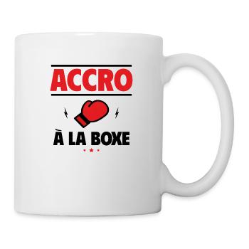 accro à la boxe, boxeur, boxeuse - Mug blanc - blanc - Droite