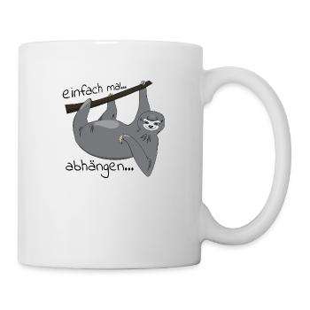 Faultier "einfach mal abhängen" - Tasse - Weiß - Rechts
