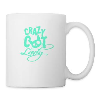 Chat fou Dame Texte Folle Femme Chats Amour - Mug blanc - blanc - Droite