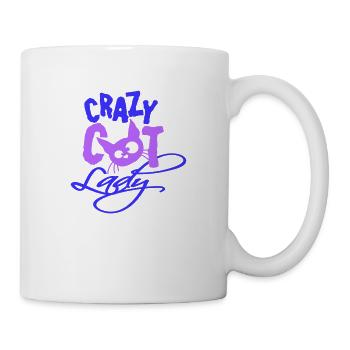 Chat fou Dame Texte Folle Femme Chats Amour - Mug blanc - blanc - Droite