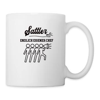 Sattler Chef Selbstständigkeit Firma Gründen - Tasse - Weiß - Rechts