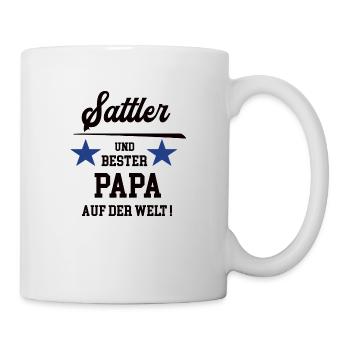 Sattler Bester Papa Sattlerei Autosattler - Tasse - Weiß - Rechts