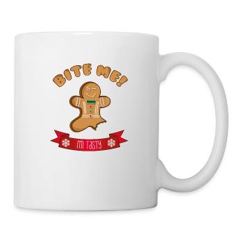 11869 gingerbread bite me red full - Mug - white - Right