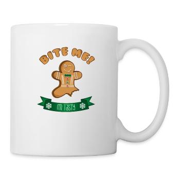 11870 pain d’épices mordez-moi vert plein - Mug blanc - blanc - Droite