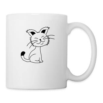Pretty Cat Looking Happy Cheerful Smiling - Mug - white - Right