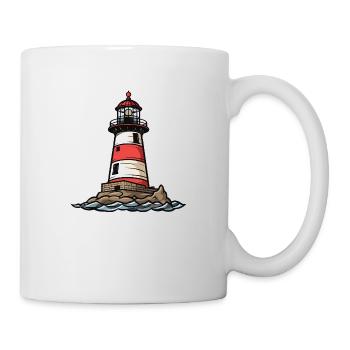 Icône du phare - Mug blanc - blanc - Droite