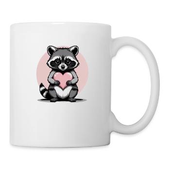Coeur de raton laveur Coeur mignon Cadeau pour les femmes - Mug blanc - blanc - Droite