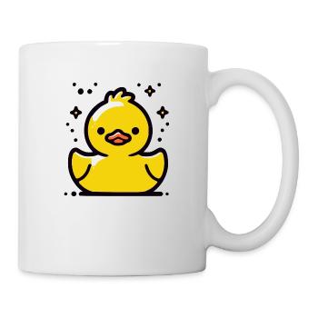 Quietschente Badeente - Tasse - Weiß - Rechts