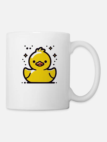 Quietschente Badeente - Tasse - Weiß