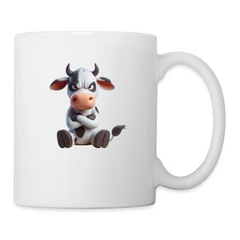Kuh grimmig 2 - Tasse - Weiß - Rechts