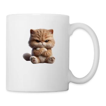 Katze grimmig 1 - Tasse - Weiß - Rechts