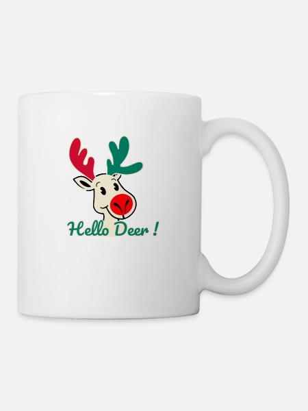 Hello deer! The Merry Reindeer - Mug - white