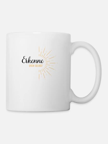 Erkenne dich selbst - Tasse - Weiß