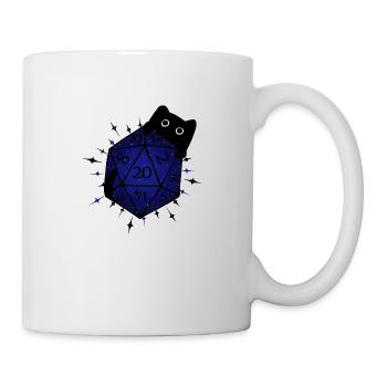 Stylo et papier D20 W20 Chat Nuit Étoiles Jeu de rôle - Mug blanc - blanc - Droite