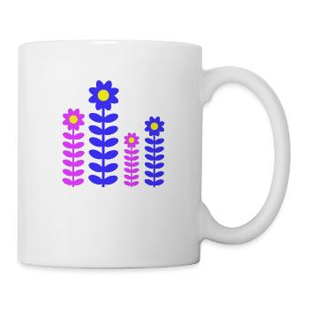 Many Pretty Flowers Colorful Decorative Pattern Beautiful - Mug - white - Right