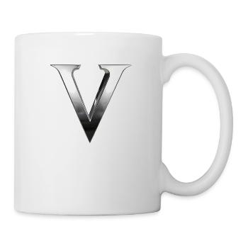 Chrome ,, V " Métallisé - Mug blanc - blanc - Droite