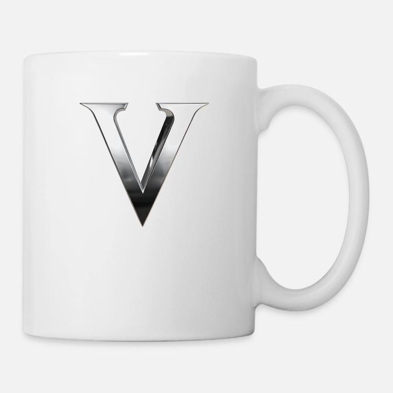 Chrome ,, V " Métallisé - Mug blanc - blanc