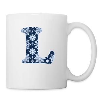 Lettre L Flocons de neige - Mug blanc - blanc - Droite
