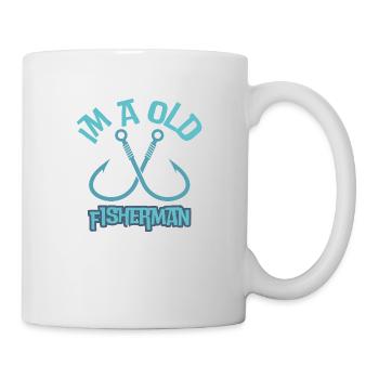 Alter Fischer - Zwei gekreuzte Haken - Tasse - Weiß - Rechts