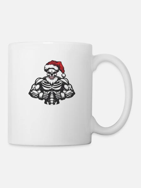 weihnachten skull - Tasse - Weiß
