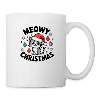Miauige Weihnachten - Festliche und süße Katze - Tasse - Weiß - Rechts