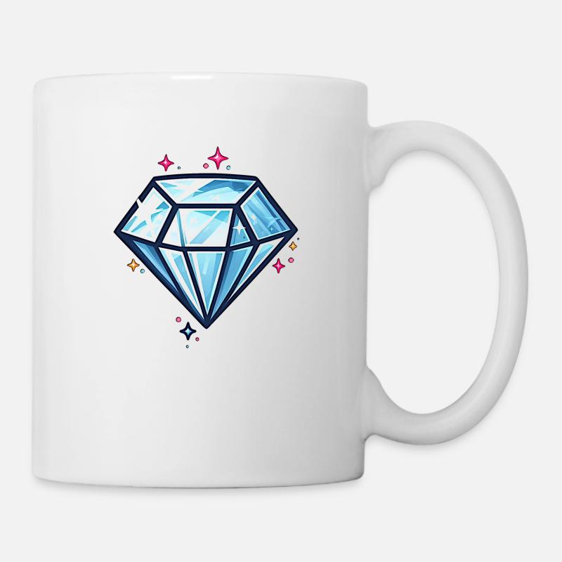 Glitzer Diamant - Tasse - Weiß