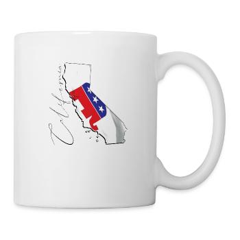 Republican Flag in California State Map CA - Mug - white - Right