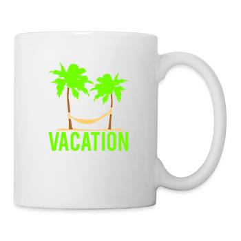 Vacation Text Hammock Sleeping Under 2 Palm Trees - Mug - white - Right