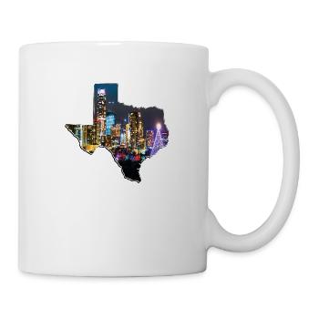 Austin Skyline in der Texas State Landkarte - Tasse - Weiß - Rechts