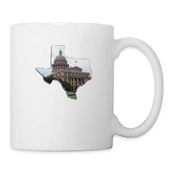 Texas State Capitol in Texas State Map - Mug - white - Right