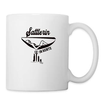 Sattlerin in Rente Rentenbeginn Sattlerei Frau - Tasse - Weiß - Rechts