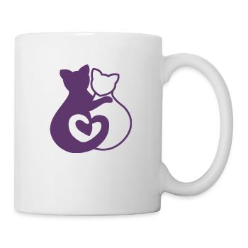 hugging cats purple - Mug - white - Right