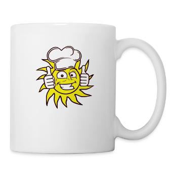 Chaque de chef Soleil Drôle Visage heureux Souriant - Mug blanc - blanc - Droite