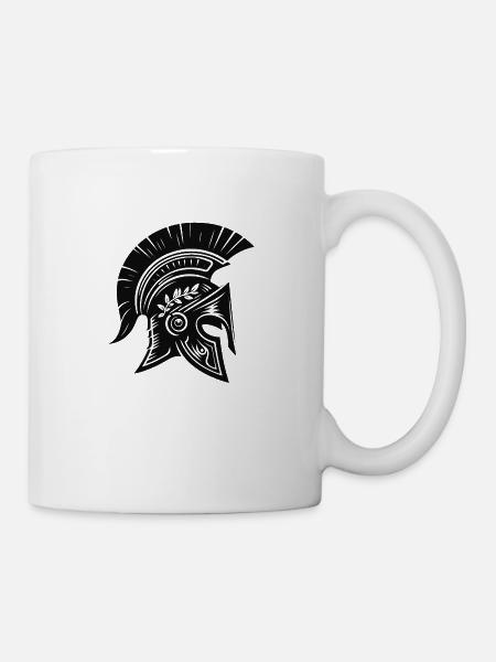 Spartanischer Helm - Tasse - Weiß